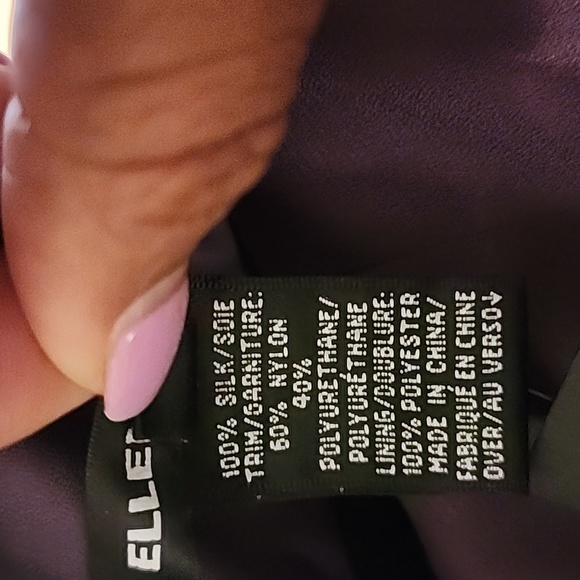 Ellen Tracy  plum 100% silk blouse - Picture 7 of 10